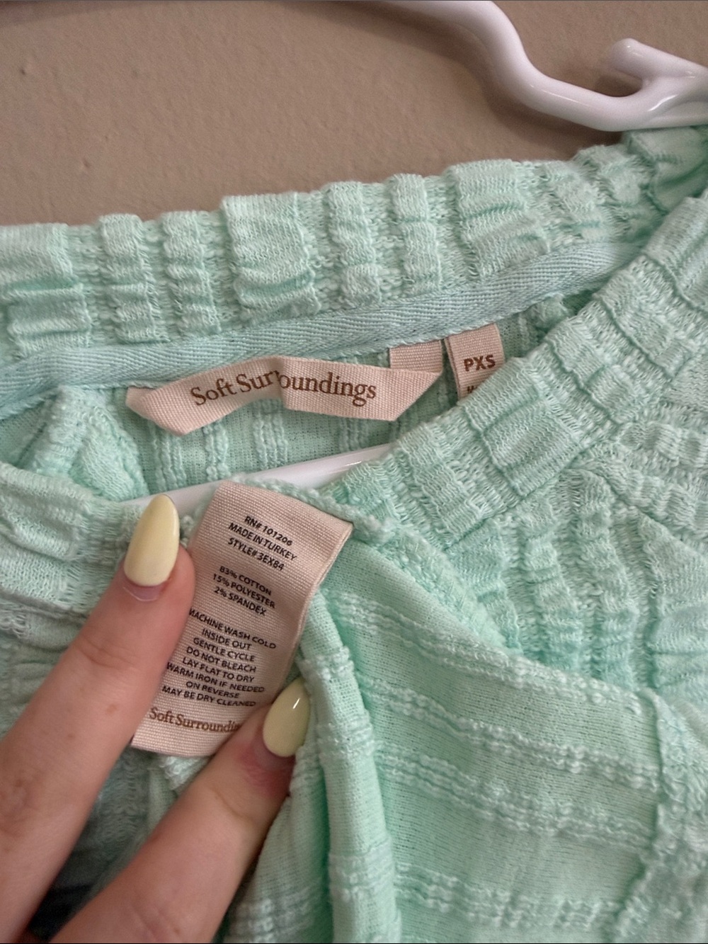 Soft Surroundings Mint Textured Crewneck Sweater - Picture 2 of 2